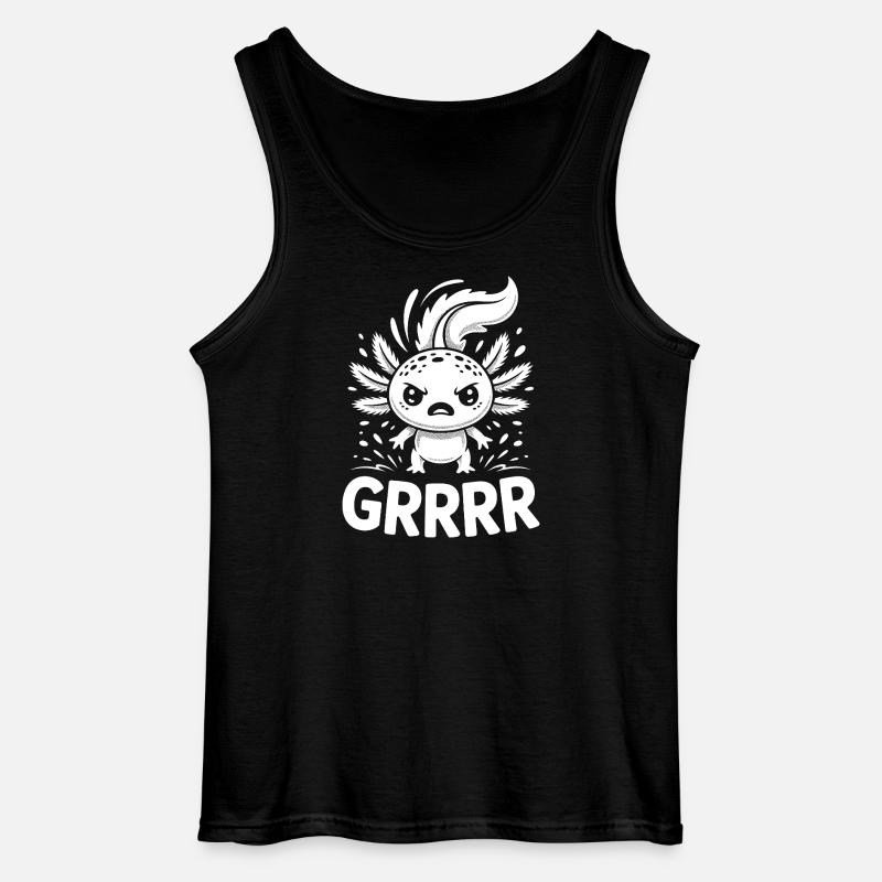Grump Axolotl - Gildan Männer Tank Top - Schwarz