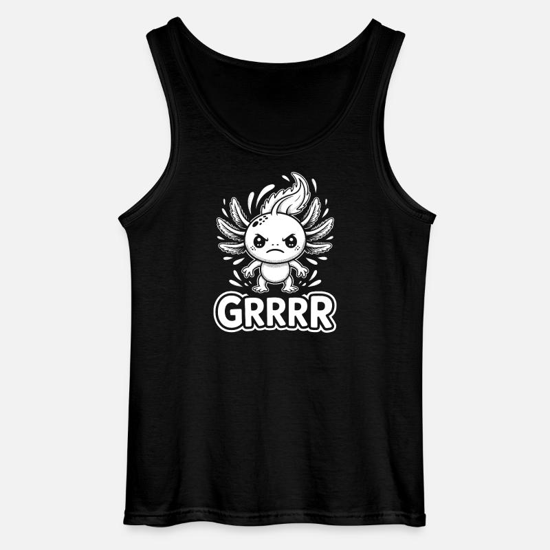 Grump Axolotl - Gildan Männer Tank Top - Schwarz
