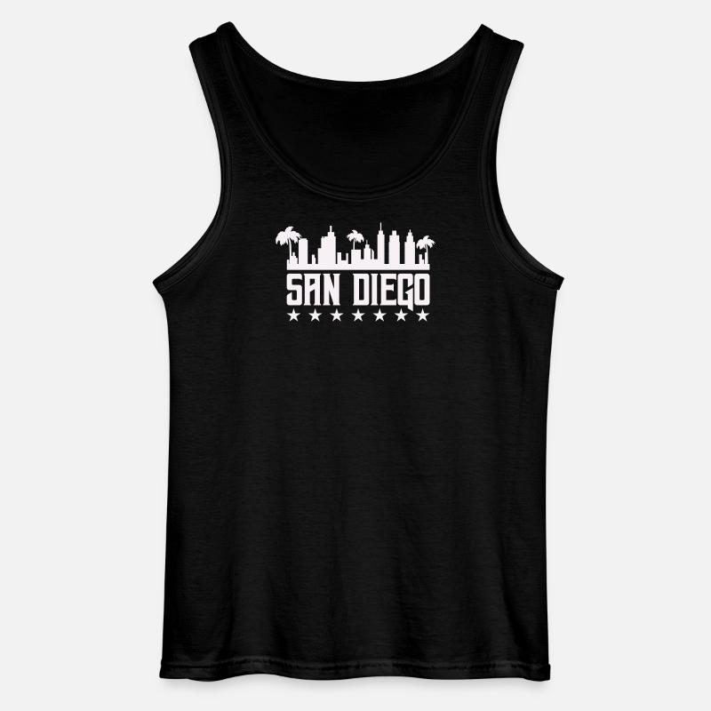 San Diego Skyline Palm Vista - Gildan tanktop til mænd - sort
