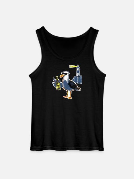 Coole Möwe Leuchtturm Bier - Gildan Männer Tank Top - Schwarz