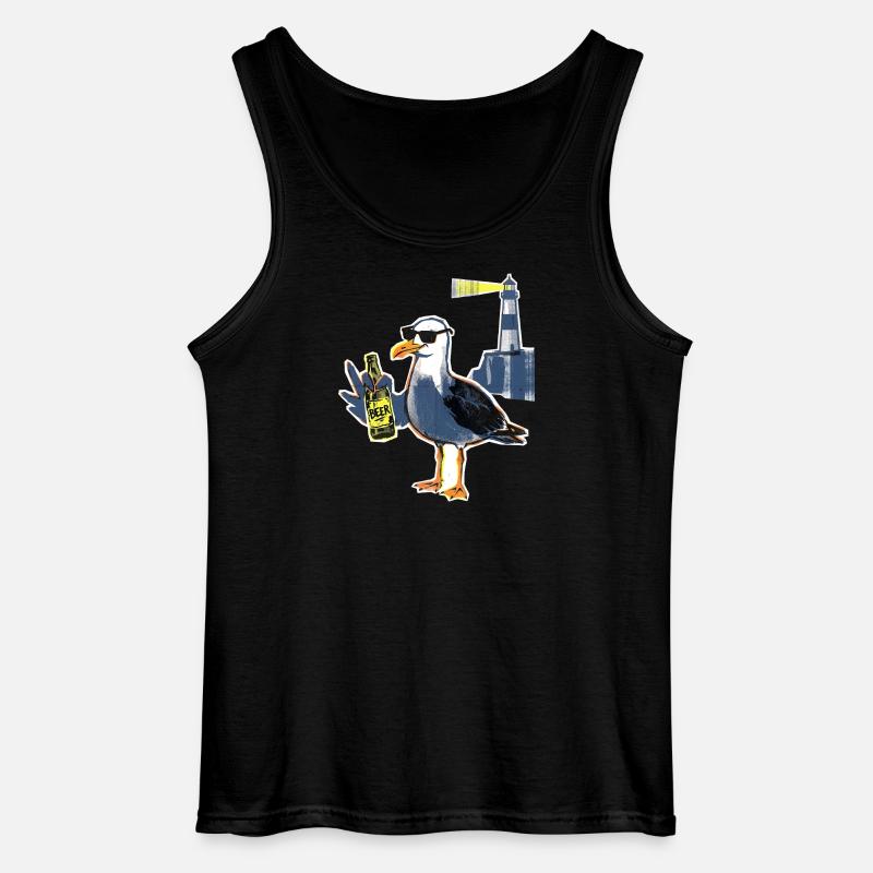 Coole Möwe Leuchtturm Bier - Gildan Männer Tank Top - Schwarz