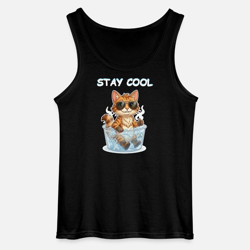 Eisbad Kätzchen Cool Bleiben - Gildan Männer Tank Top - Schwarz
