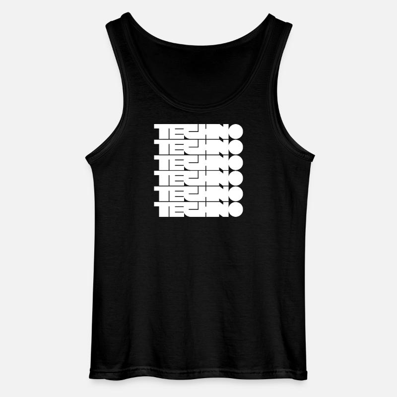 Techno Music Bold Abstract Geometry-logo - Gildan tanktop til mænd - sort