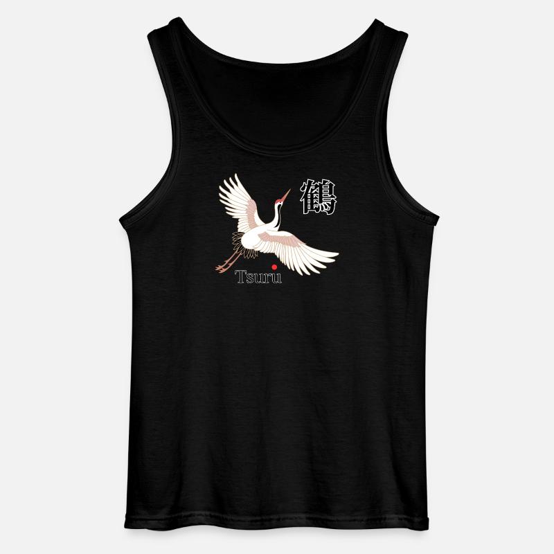 Tsuru Flugkunst Kanji - Gildan Männer Tank Top - Schwarz