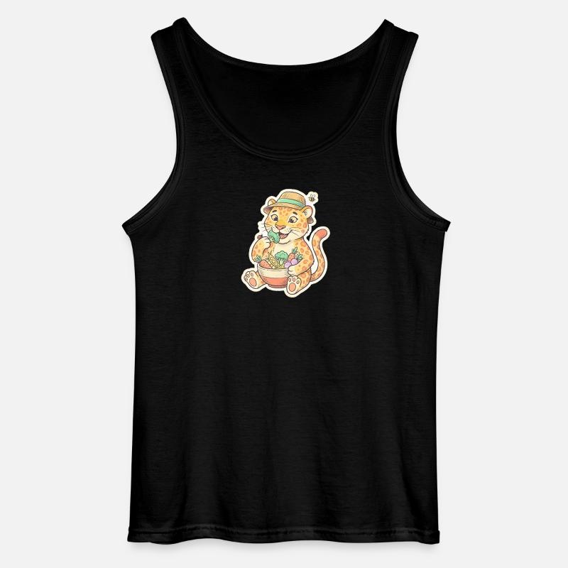 Leopard Kit with Vegetable Basket - Gildan Men’s Tank Top - black
