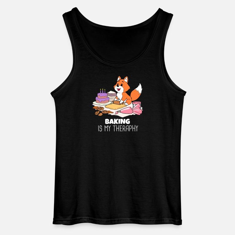 Fuchs Backtherapie: Kuchen & Kekse - Gildan Männer Tank Top - Schwarz