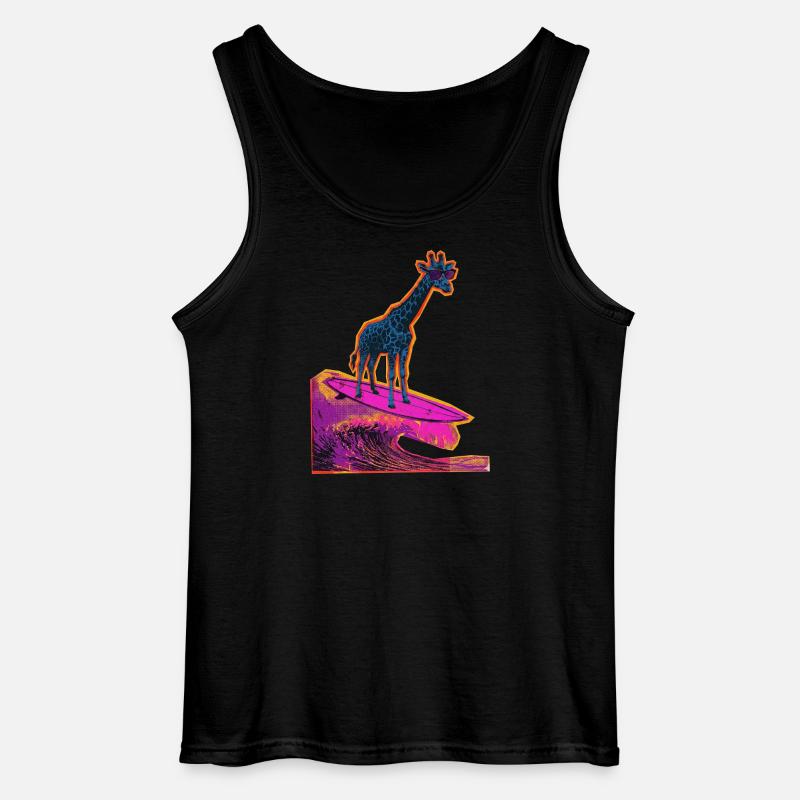 Surfer Giraffe - Gildan Männer Tank Top - Schwarz