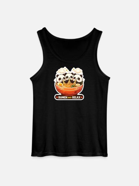 Panda Ramen & Relax Trio - Gildan Men’s Tank Top - black