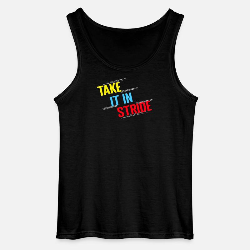 Running Run Take It In Stride Marathon Runner - Gildan Men’s Tank Top - black