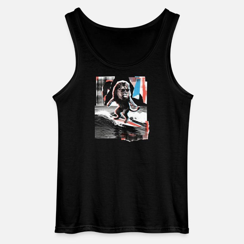 Surfer Löwe - Gildan Männer Tank Top - Schwarz