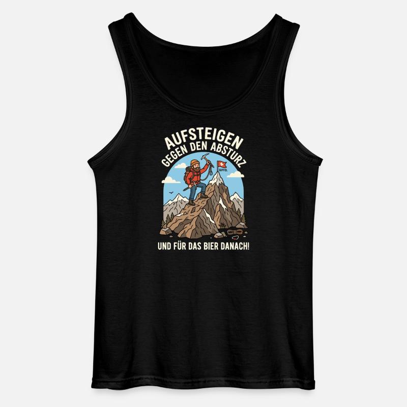 Bergsteiger gegen Abstieg Bier Danach - Gildan Männer Tank Top - Schwarz