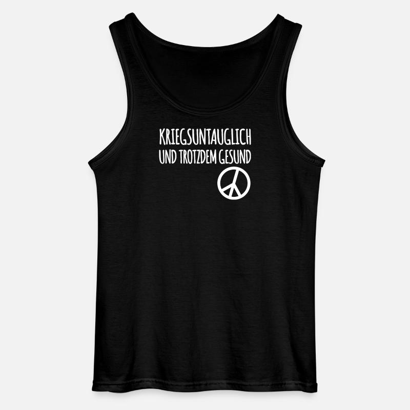 Kriegsuntauglich Peace - Gildan Männer Tank Top - Schwarz