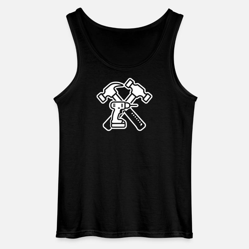 Craftsman Drill Hammers Logo - Gildan Men’s Tank Top - black