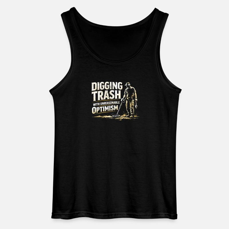 Graver med optimisme | Undersøgelsesmetaldetektor - Gildan tanktop til mænd - sort