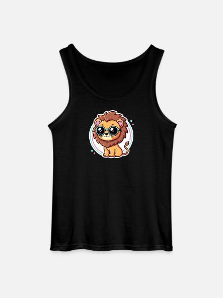 Löwenjunge-Pastellbrille - Gildan Männer Tank Top - Schwarz