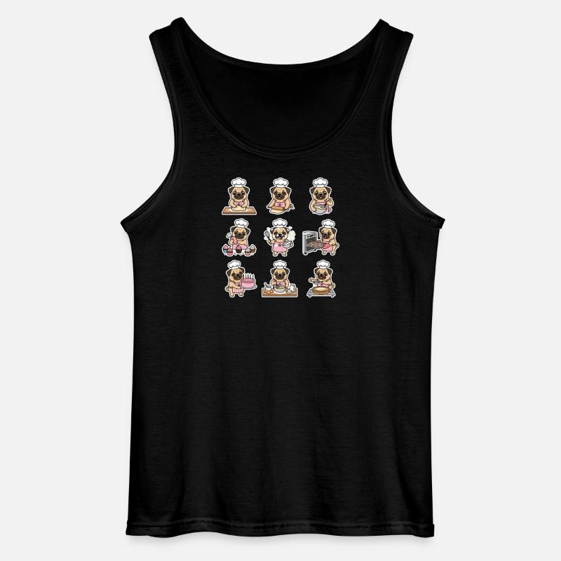 Lustiger Mops Baecker Backen Konditor - Gildan Männer Tank Top - Schwarz