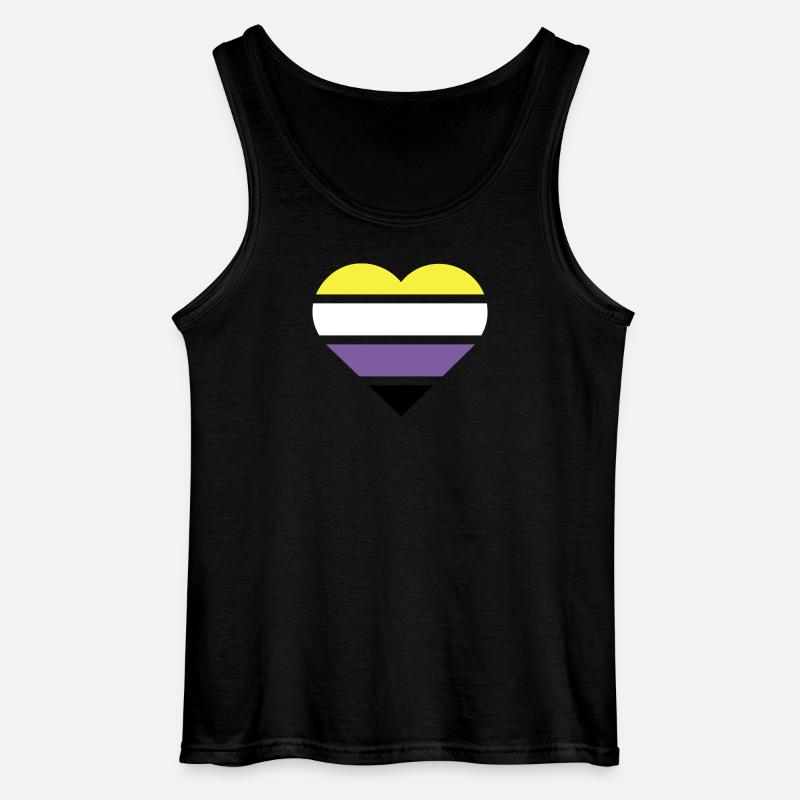 Pride Flag Heart · Nonbinary - Gildan Männer Tank Top - Schwarz