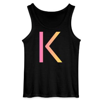 K - Gildan Männer Tank Top - Schwarz - Vorne - AI Model Male 185 dark (185cm)