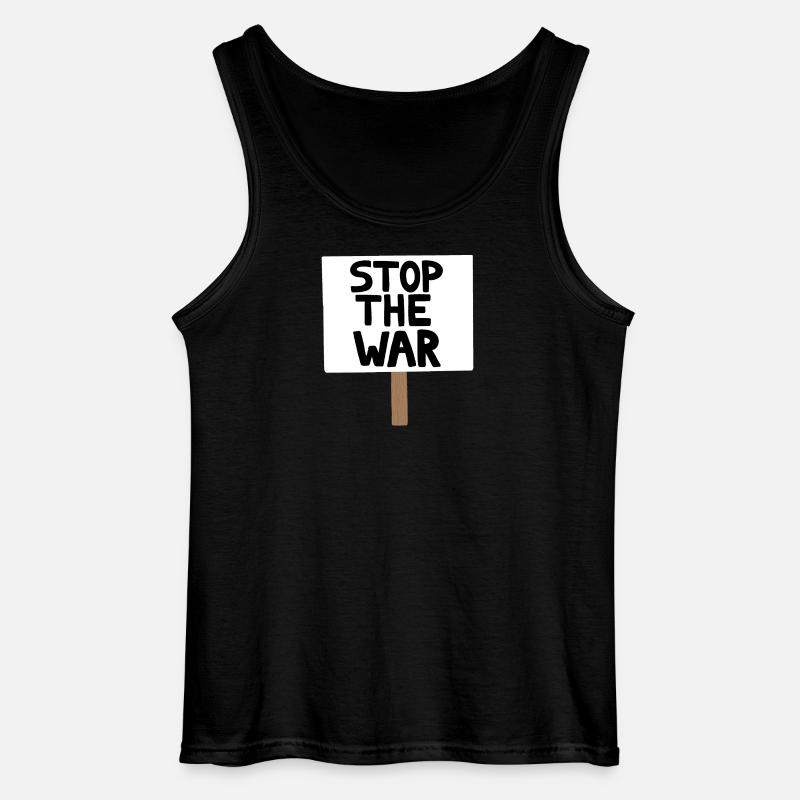 Stopp das Kriegsprotest-Schild - Gildan Männer Tank Top - Schwarz