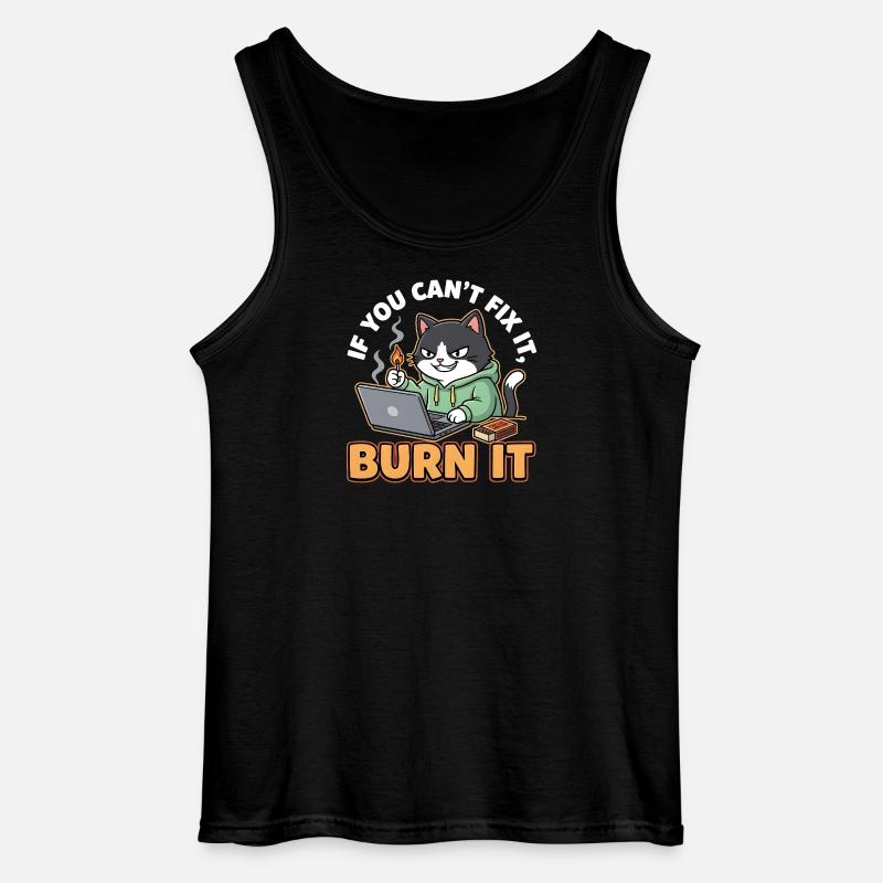 Burn It – Lustiger Spruch für Programmierer - Gildan Männer Tank Top - Schwarz