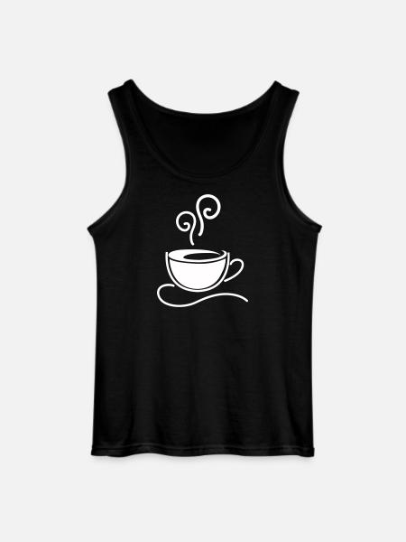 Kaffeetasse Skizzenlinie Dampf - Gildan Männer Tank Top - Schwarz