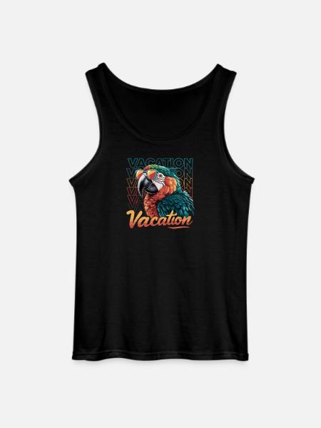 Parrot holiday adventure with summer glasses - Gildan Men’s Tank Top - black