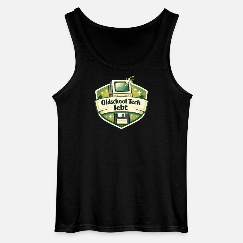 Oldschool Tech lebt - Gildan Männer Tank Top - Schwarz