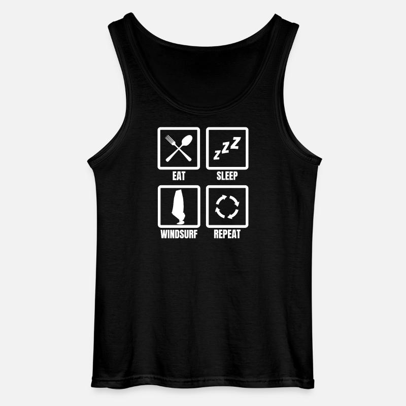 Eat Sleep Windsurf Repeat - Gildan Männer Tank Top - Schwarz