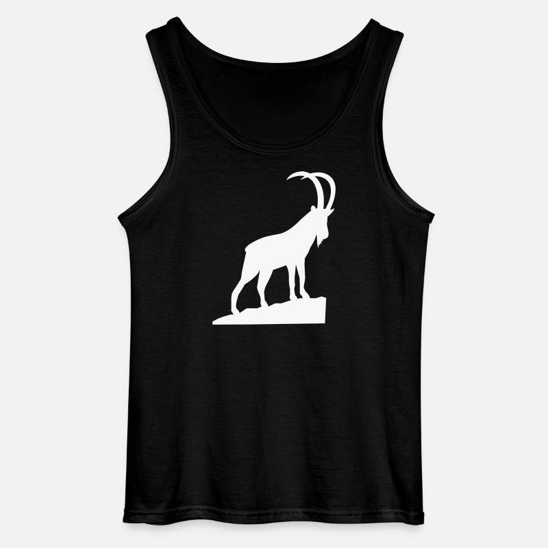 Alpenbock Silhouette - Gildan Männer Tank Top - Schwarz