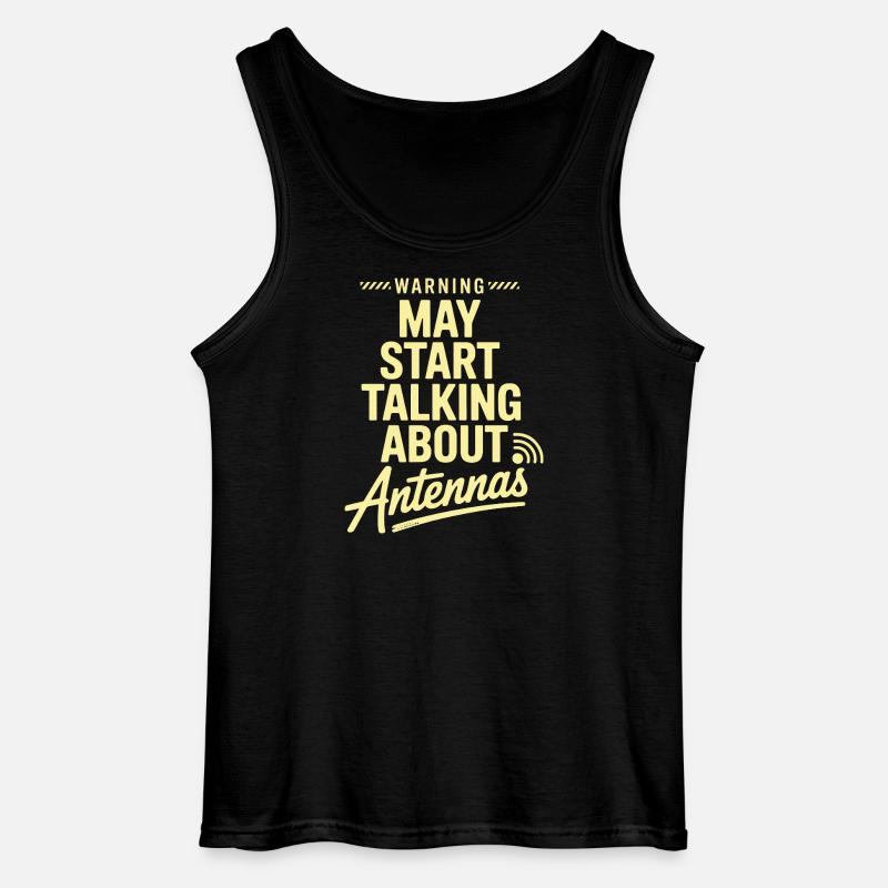 Retro Tech Satire Antenne Gesprächsplakat - Gildan Männer Tank Top - Schwarz