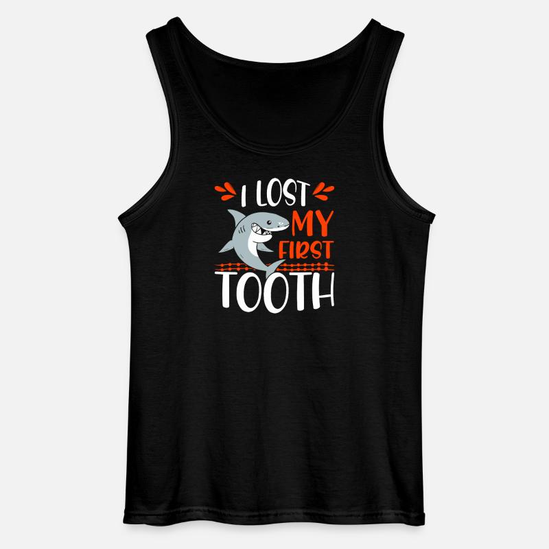 First Tooth Shark Tee - Gildan Men’s Tank Top - black