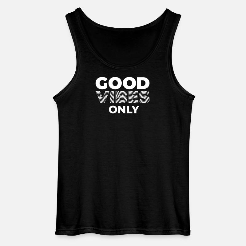 GOOD_VIBES_ONLY_White - Gildan Männer Tank Top - Schwarz