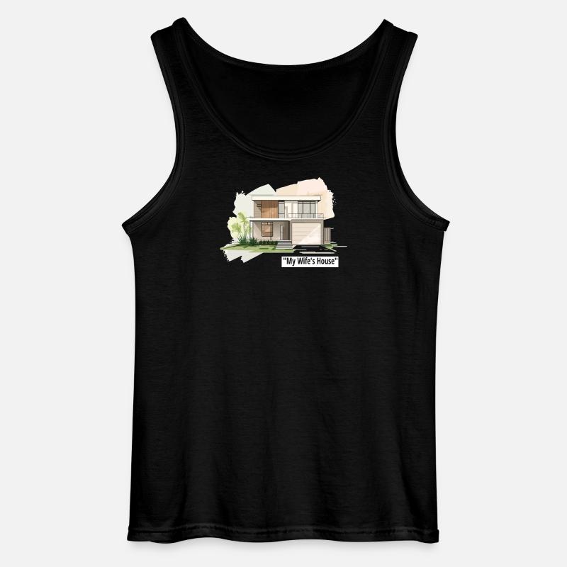 Ultramoderne Familienhausillustration - Gildan Männer Tank Top - Schwarz