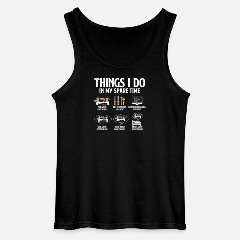 Holzdrehen-Freizeit-Drehkammer-Humor - Gildan Männer Tank Top - Schwarz