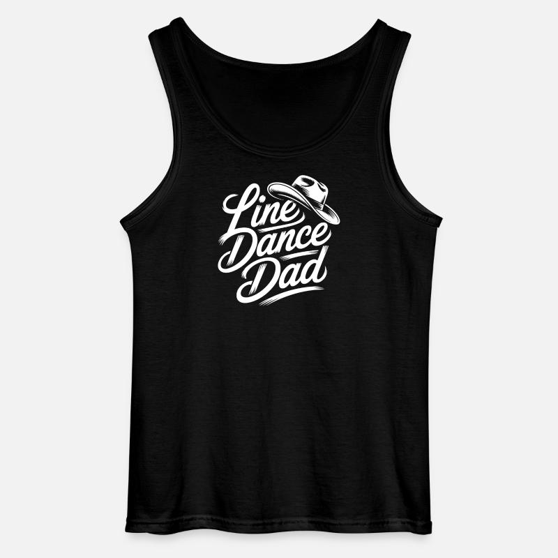 Line Dance Dad - Gildan Männer Tank Top - Schwarz