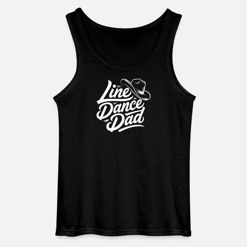 Line Dance Dad Cowboy Hat Design - Gildan Männer Tank Top - Schwarz