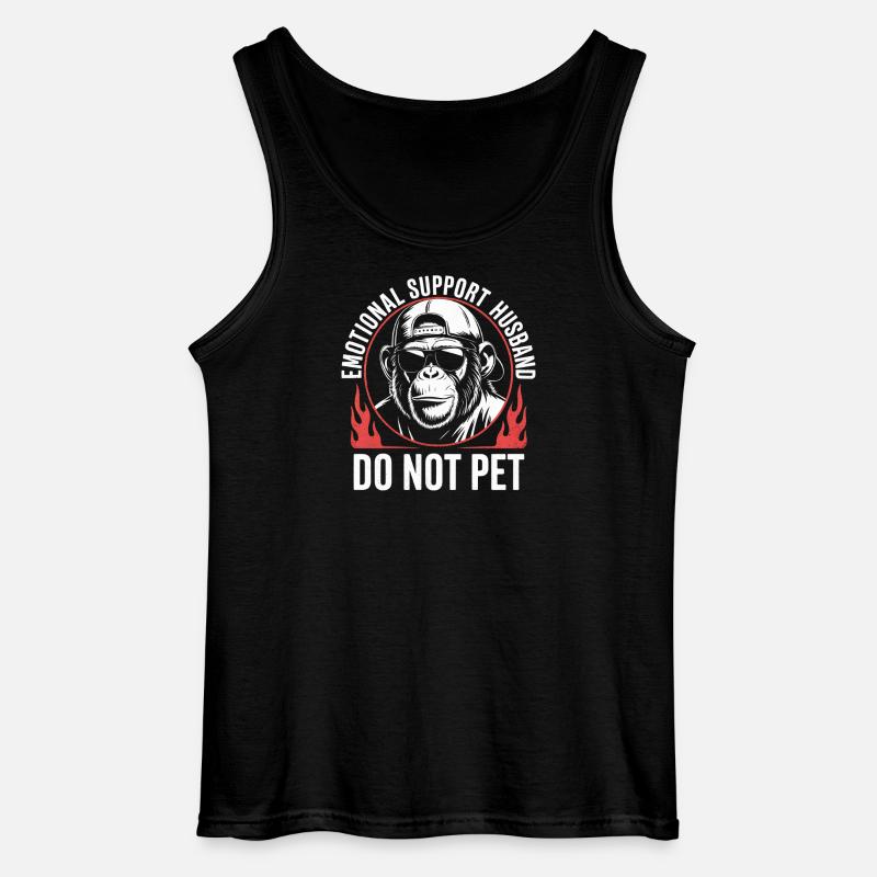 Emotional Support Husband Tee - Gildan Men’s Tank Top - black