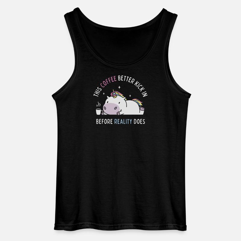 Kaffee vor der Realität - Gildan Männer Tank Top - Schwarz