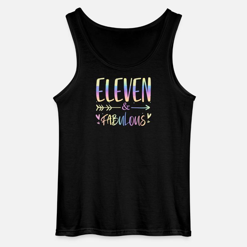 Eleven & Fabulous Rainbow Script - Gildan Men’s Tank Top - black