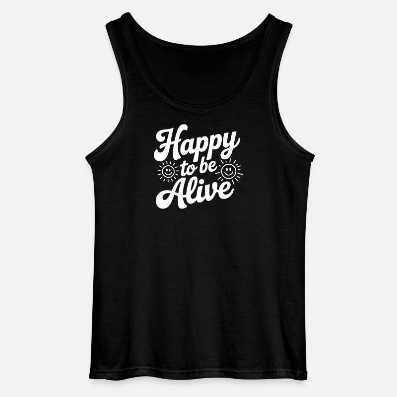 Glücklich, am Leben zu sein - Gildan Männer Tank Top - Schwarz