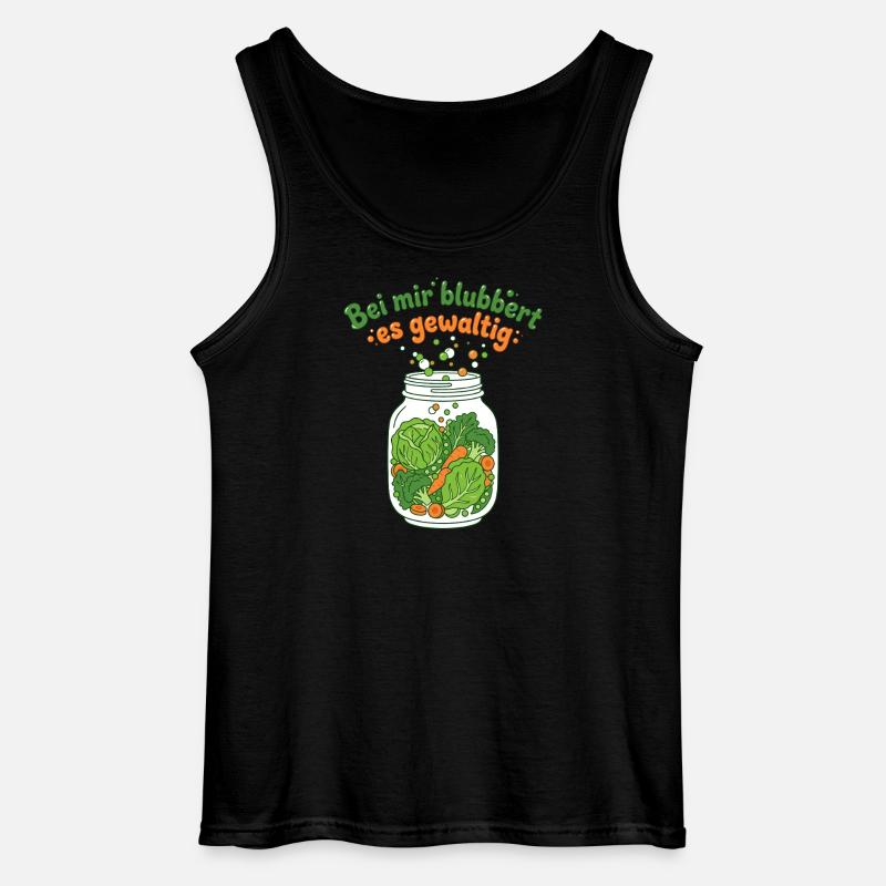 Fermentation Vegetable Mason Jar Bubbling - Gildan Men’s Tank Top - black