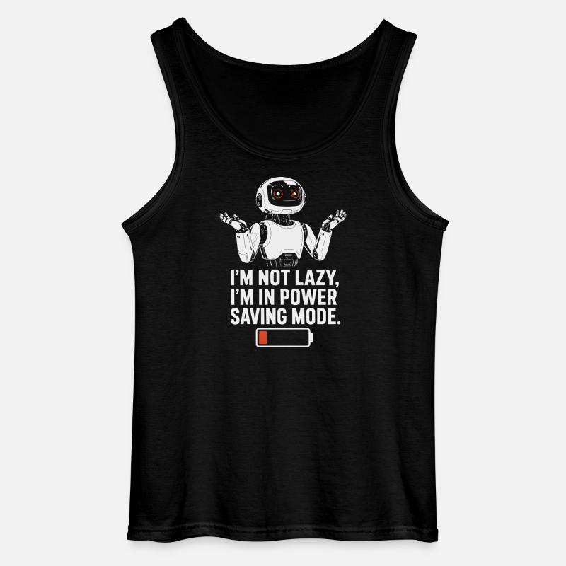 Power Saving Mode Robot - Gildan Men’s Tank Top - black
