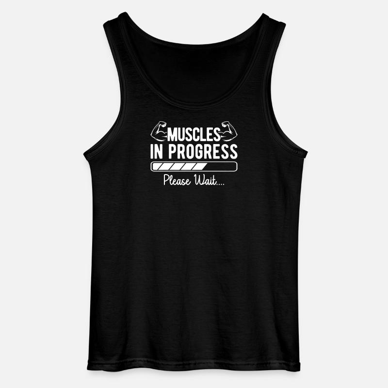 Powerlifting Bodybuilder Muscles In Progress Gym - Gildan Männer Tank Top - Schwarz