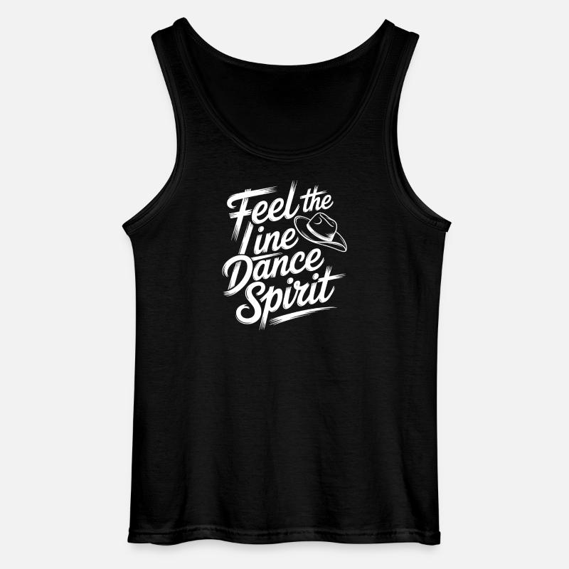 Line Dance Spirit Brush Script - Gildan Männer Tank Top - Schwarz