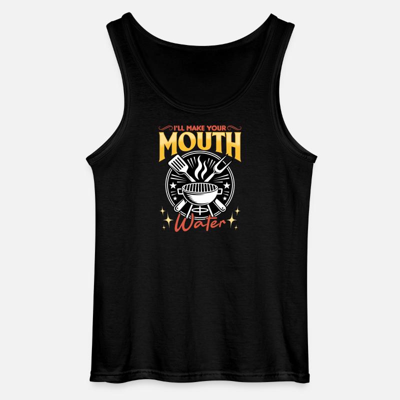BBQ Grilling Meat Smoking Barbecue - Gildan Männer Tank Top - Schwarz