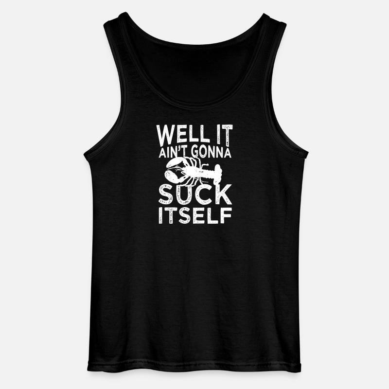Lobster Bold Slogan Tee - Gildan Men’s Tank Top - black