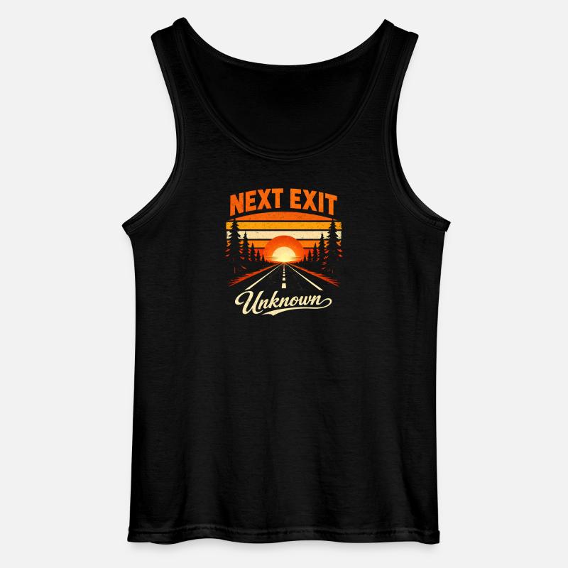 Next exit Unknown | Road trip - Gildan Men’s Tank Top - black