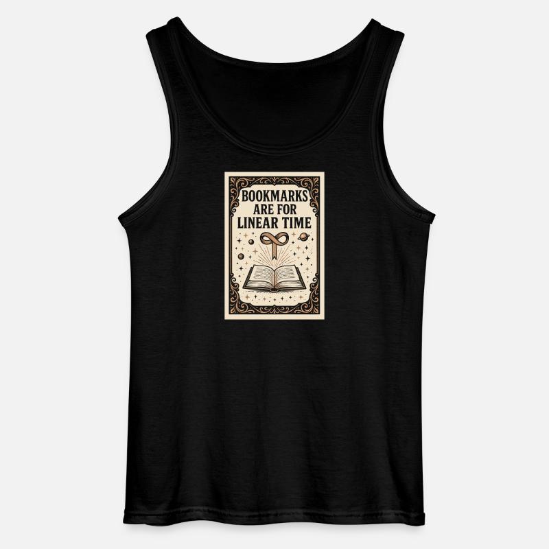 Linear Time Bookmarks | Sci-Fi Book - Gildan Men’s Tank Top - black