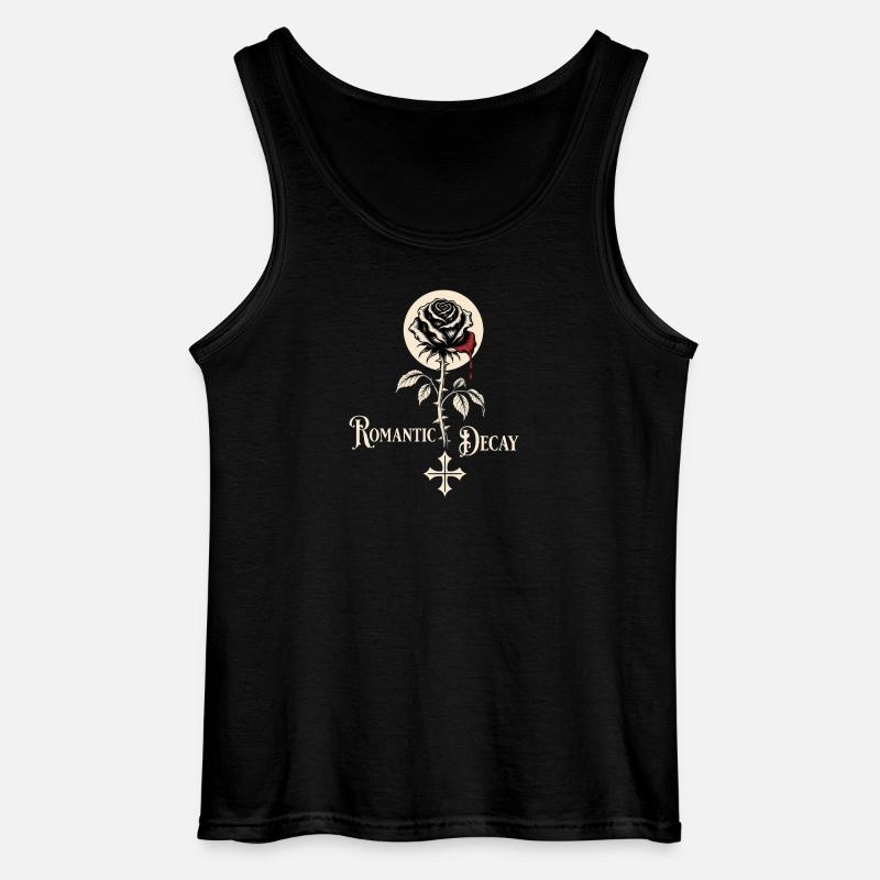 Romantic Decay Gothic Rose Design - Gildan Männer Tank Top - Schwarz
