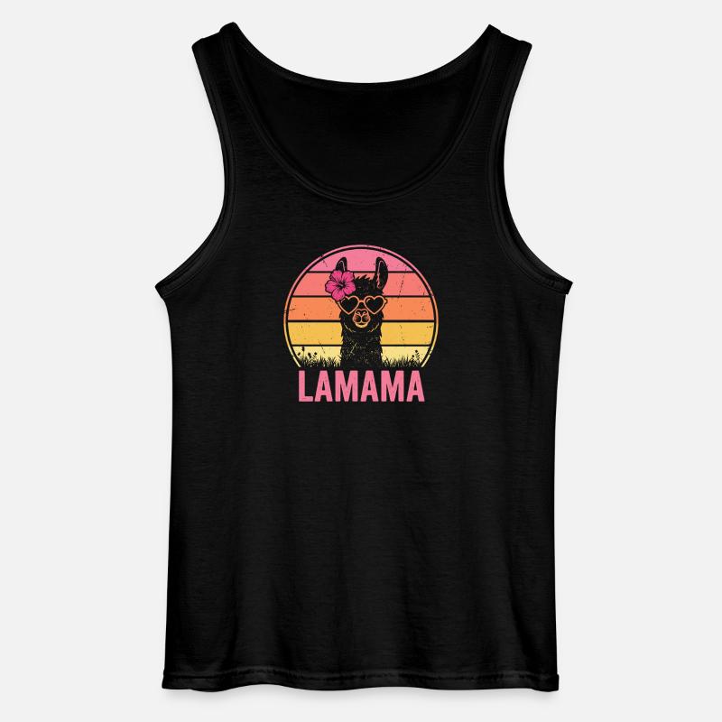 Lamama Llama Mama Mutter Tierliebhaber - Gildan Männer Tank Top - Schwarz
